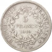 France, Hercule, 5 Francs, 1849, Bordeaux, TB+, Argent, KM:756.4, Gadoury:683