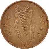 Irlande, Rpublique, 1/2 Penny 1942, KM 10