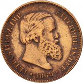 Brsil, Pedro II, 10 Reis, 1869, TTB, Bronze, KM:473