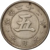 Japon, Mutsuhito, 5 Sen, 1889, TTB, Copper-nickel, KM:19