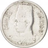 gypte, Farouk, 2 Piastres, 1942, British Royal Mint, TB, Argent, KM:365